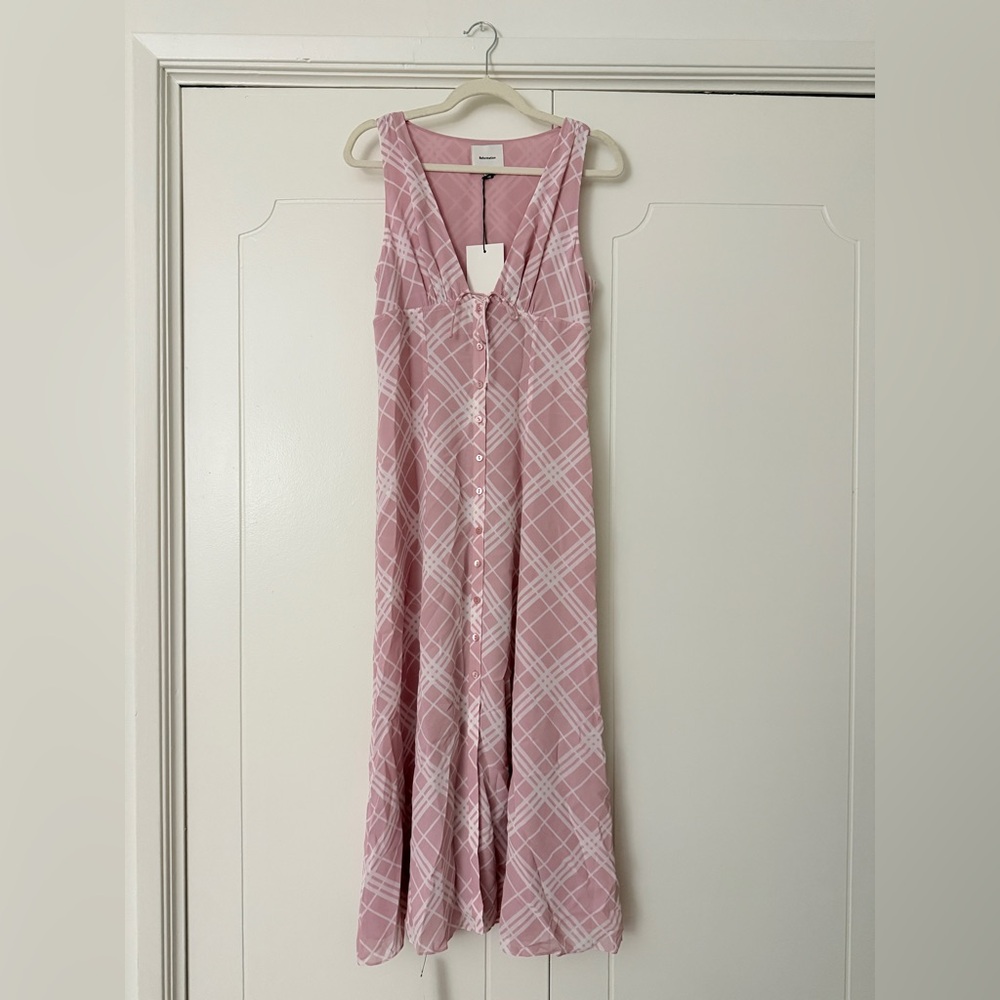 Reformation Pink Sleeveless Midi Dress with Slit